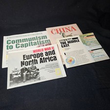 National Geographic Cold War Maps Lot of 4 - Middle East China USSR WWII Europe