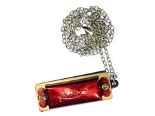 Harmonica Necklace playable Blues Miniblings 50cm red