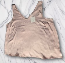 Lauren Conrad LC Bonita Peach Scalloped V Tank Top Plus Size XXL New