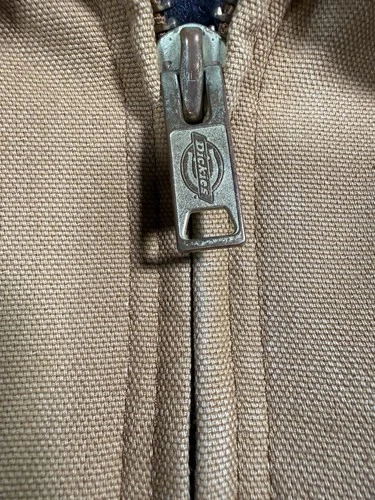 Dickies Detroit Style Work Jacket Brown Canvas Blanket Lined Est XL image 11