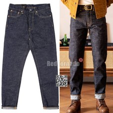 Red Tornado Vintage Men Jeans Slim Fit Tapered 14oz Selvage Denim Pants Washed