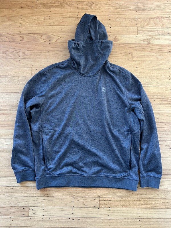 AKHG Alaskan Fishing Hoodie Sweater Scuba Style Funnel Neck Gray Men’s