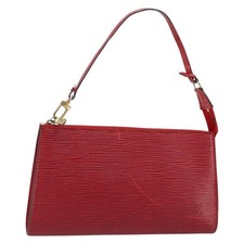 LOUIS VUITTON Epi Pochette Accessoires Pouch Red M52947 LV Auth 184334
