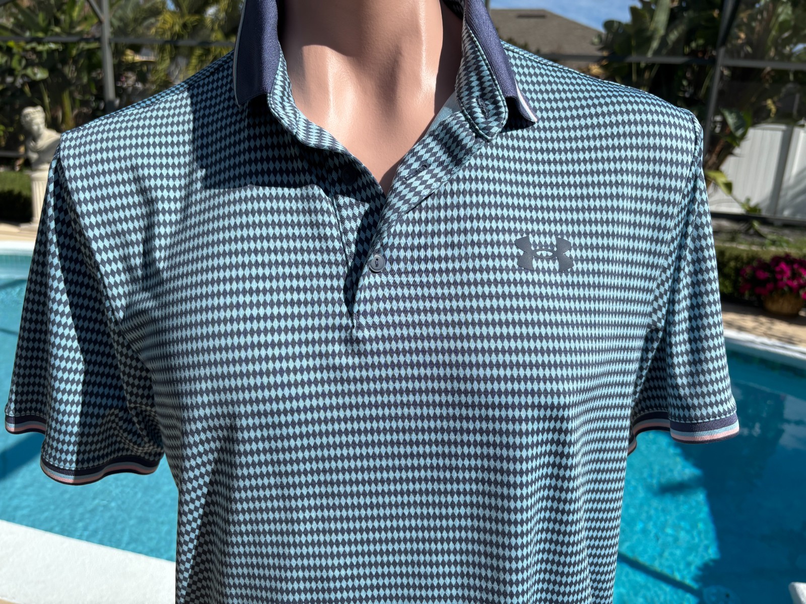 Under Armour Argyle Performance Golf Short Sleeve The Playoff Polo Shirt Mens M thumbnail 2