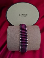 Image of LINKS OF LONDON SILVER PURPLE ADJUSTABLE FRIENDSHIP BRACELET LTD ED NEW RARE