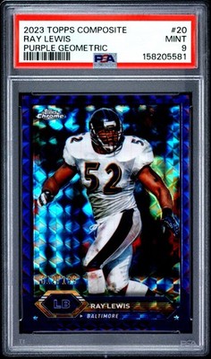 2023 TOPPS COMPOSITE PURPLE GEOMETRIC #20 RAY LEWIS 12/199 PSA 9