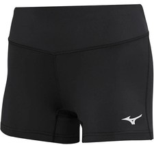 Pair (2) Mizuno Victory Short 3.5" Inseam Volleyball Spandex BLACK New M medium