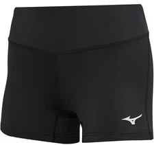 Pair (2) Mizuno Victory Short 3.5" Inseam Volleyball Spandex BLACK New M medium