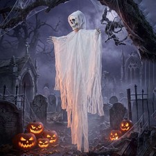 Large Halloween Hanging Skeleton Ghost Decor Outdoor Indoor Party Bar Prop new