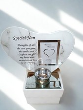 Image of Special Nan Memorial Candle Holder with Photo Frame Keepsake Gift for Grandma