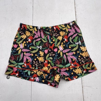 BeautySleep Social Shorts Womens Small Black Forest Animal Print Sleepwear