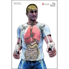 Action Target Bag of Bones, Man w/ Two Guns Anatomical Target, 100: BOB-TARGET01