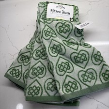 Lucky Clovers Green Kitchen Towels Set of 3 Dish  Hand St Patrick's Day