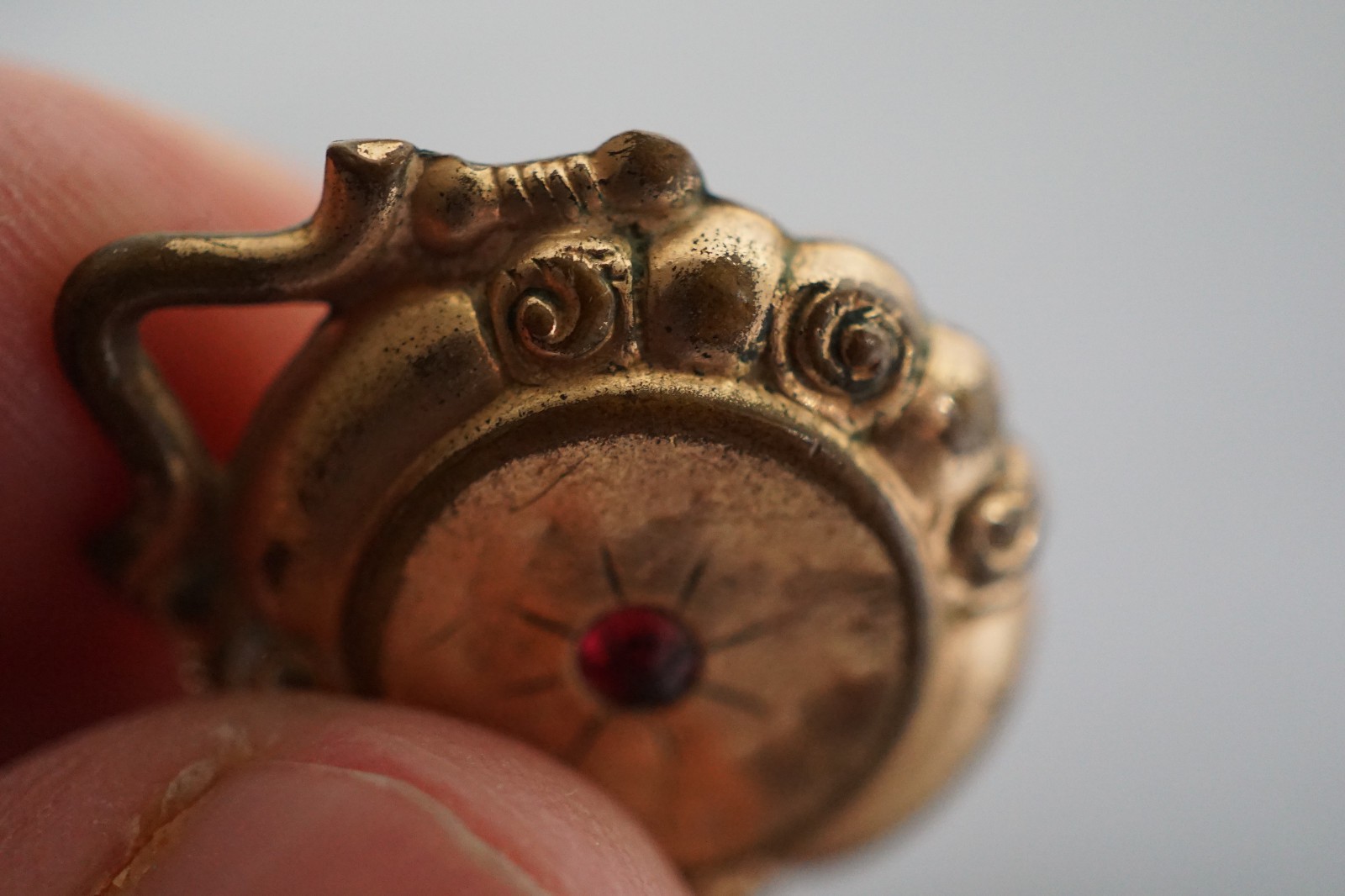 Antique Pocket  Watch Chain Fob Gold Tone