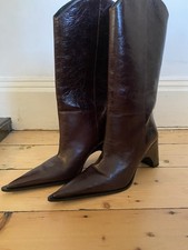 Coperni Brown Leather Cowboy Boots Size UK 7 New