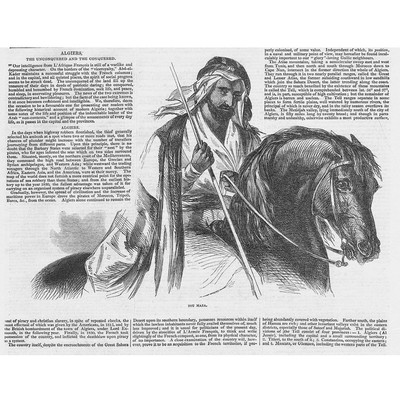 Scheich Boumaza Algerischer Widerstandskämpfer - Antikdruck 1846