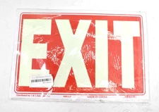 Lot of 12 Natraco Exit Signs Glow In The Dark 12" x 9" Plastic Photoluminescent