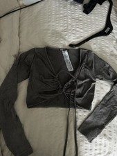 Zara grey contour collection tie top sz M-L