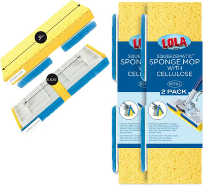 9'' Cellulose Butterfly Sponge Mop Refill, 2-Pack