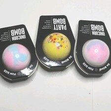  3 Da Bomb Bath Fun Size Fizzers Party  Unicorn Bath Bombs 3.5oz Each