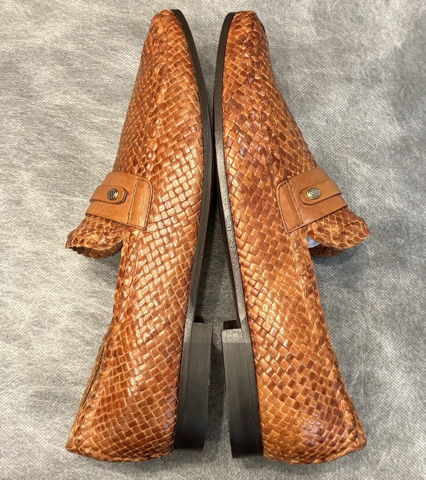 Nuevo en caja Zapatos Mocasines Barney's New York Italianos de Cuero Tejido Talla 10 M Nuevos $360 Foto 4 de 4