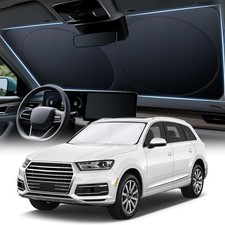 Car Sun Shade Windshield - Foldable Sun Car Window Shield 210T Coated Silver