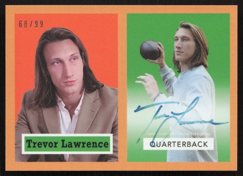 2021 Topps X Orange SP 68/99 Trevor Lawrence Rookie Auto ON CARD #3-A BB2