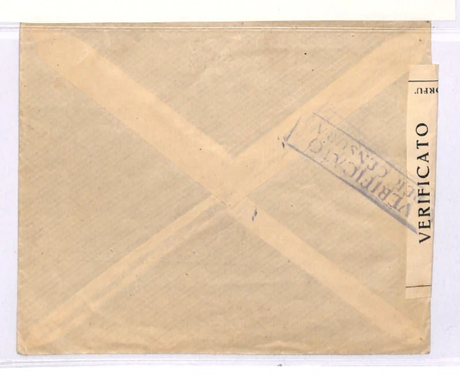 GREECE Islands WW2 ITALY OCCUPATION Cover *ISOLE JONIE* 50c Corfu 1942 XD141 - Image 4 of 4