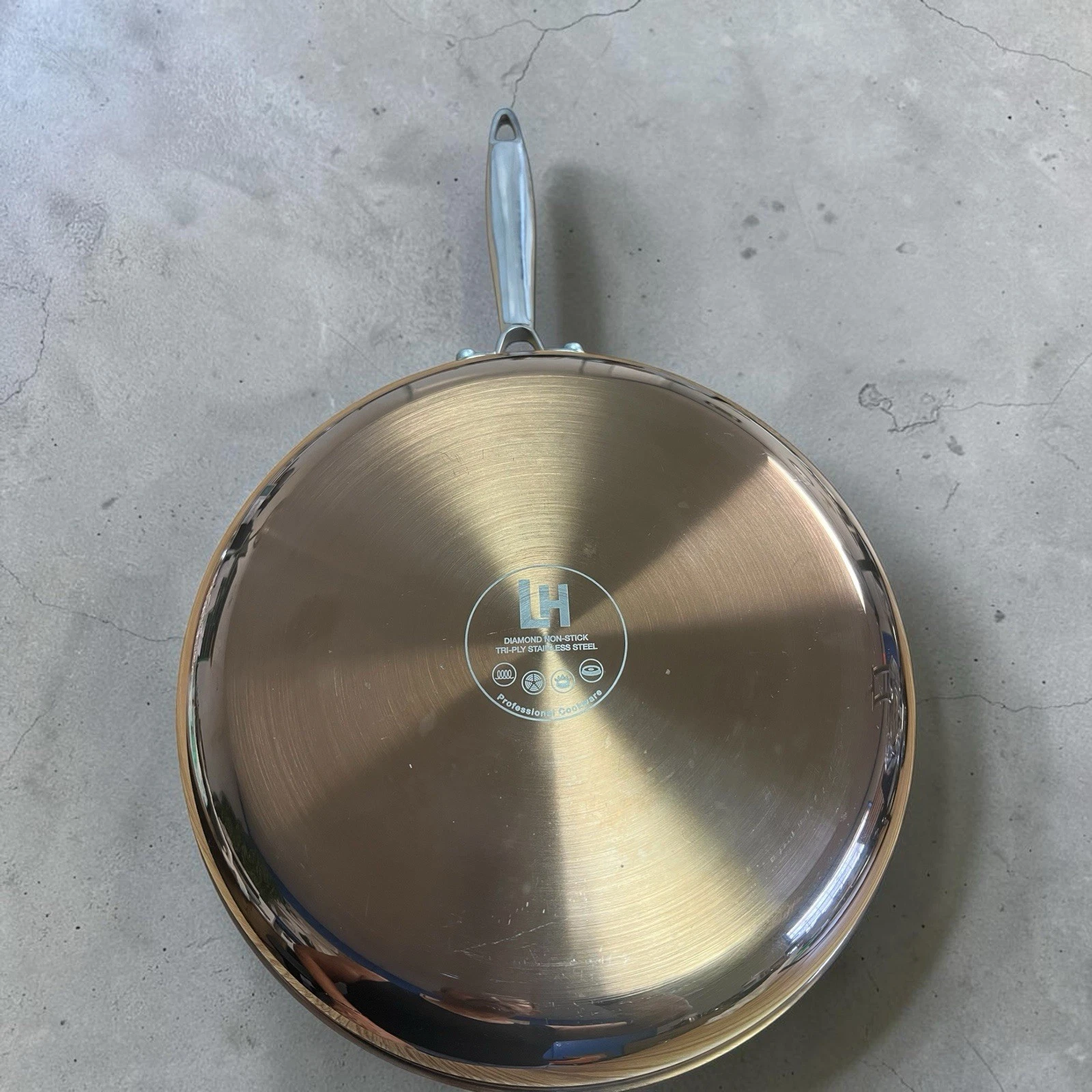 LEXI HOME LH DIAMOND NON-STICK SKILLET FRYING PAN 10" TRI-PLY STAINLESS STEEL