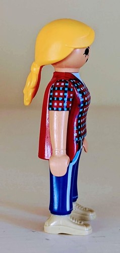 Playmobil Woman Plaid Shirt Blonde Hair Jeans Figure Toy Farmer RARE - Picture 4 of 4