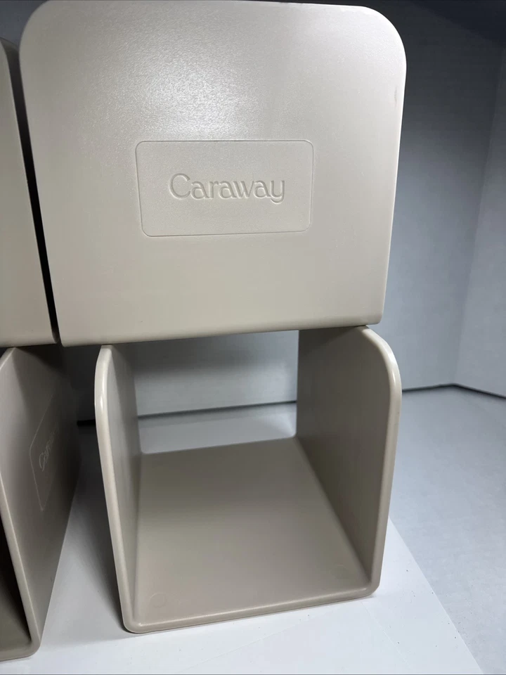 Juego de 4 organizadores de gabinete de cocina con soporte magnético para olla de alcaravea bronceado Foto 3 de 4