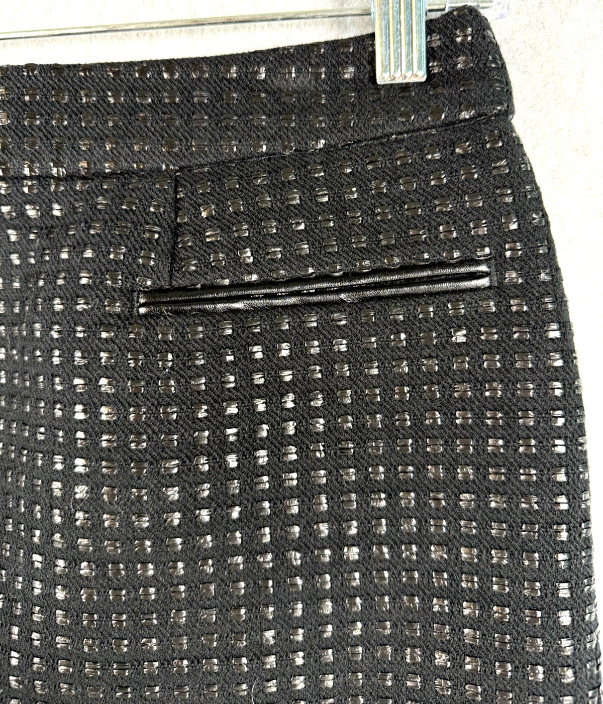 Gap Black Textured Square Pattern Lined Mini Skir… - image 2
