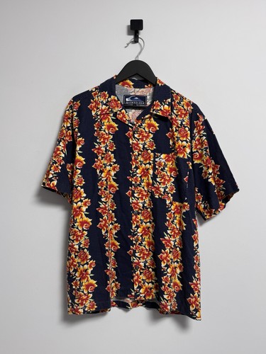 Quiksilver, Vintage 90s Quiksilver Hawaii Aloha Button Up Shirt Men’s Size M Surf