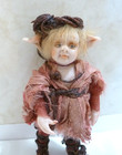 HELEN HARTZELL DOLLHOUSE MINIATURE PORCELAIN ELF IN WOODSY ATTIRE — photo 2