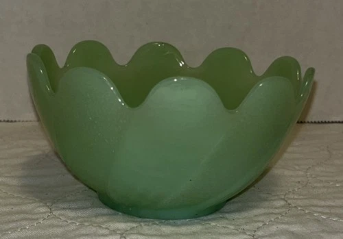 Fire King Jadeite Lotus Blossom Leaf Dessert Cup Bowl