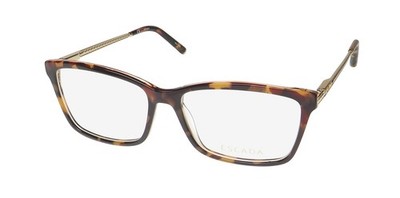 NEW ESCADA VESC85 EYEGLASS FRAME 55-15-135 0ANR BROWN WOMENS RECTANGULAR PLASTIC