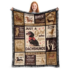 Christmas Dachshund Blanket Gifts Dog Lovers Women Girls Throw 50x60 Inch
