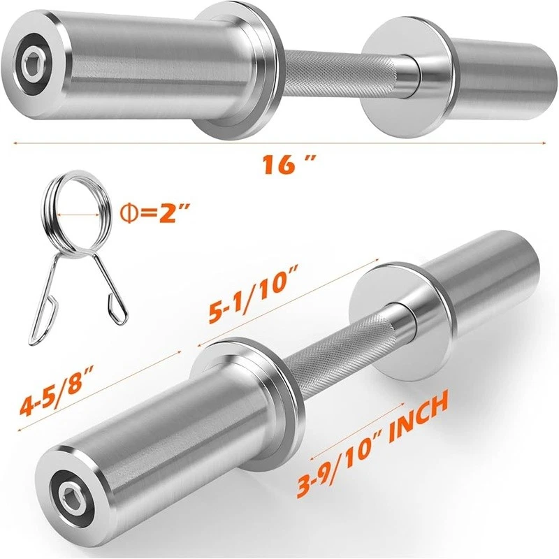 Loadable Dumbbells Adjustable 150lbs Knurled Grip Chrome Spring Collars New - Image 3 of 4