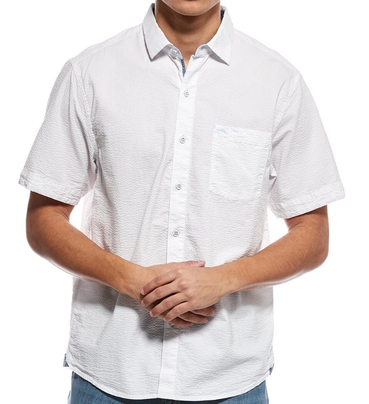 Tommy Bahama Short Sleeve Seersucker NOVA WAVE Camp Shirt LARGE, XL, 2XL