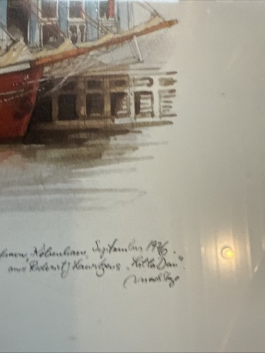 Vintage 4 Studies Watercolor Prints Mads Stage Denmark Copenhagen Framed - Picture 7 of 9