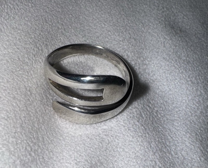 Vintage Taxco Stetling Ring Marked Mexico, D.M.F., 925 w/Eagle Stamp, size 6 