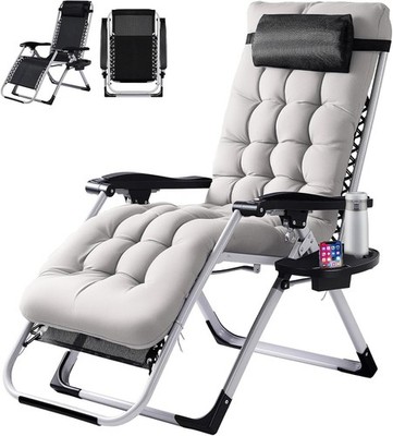 Zero Gravity Chair Reclining Lounge Chair w/Pad & Headrest Padded Armrest