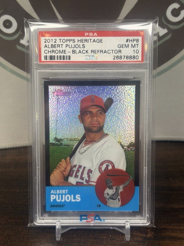 Albert Pujols Black Refractor /63 PSA 10 POP 5! 2012 Topps Heritage Chrome MLB