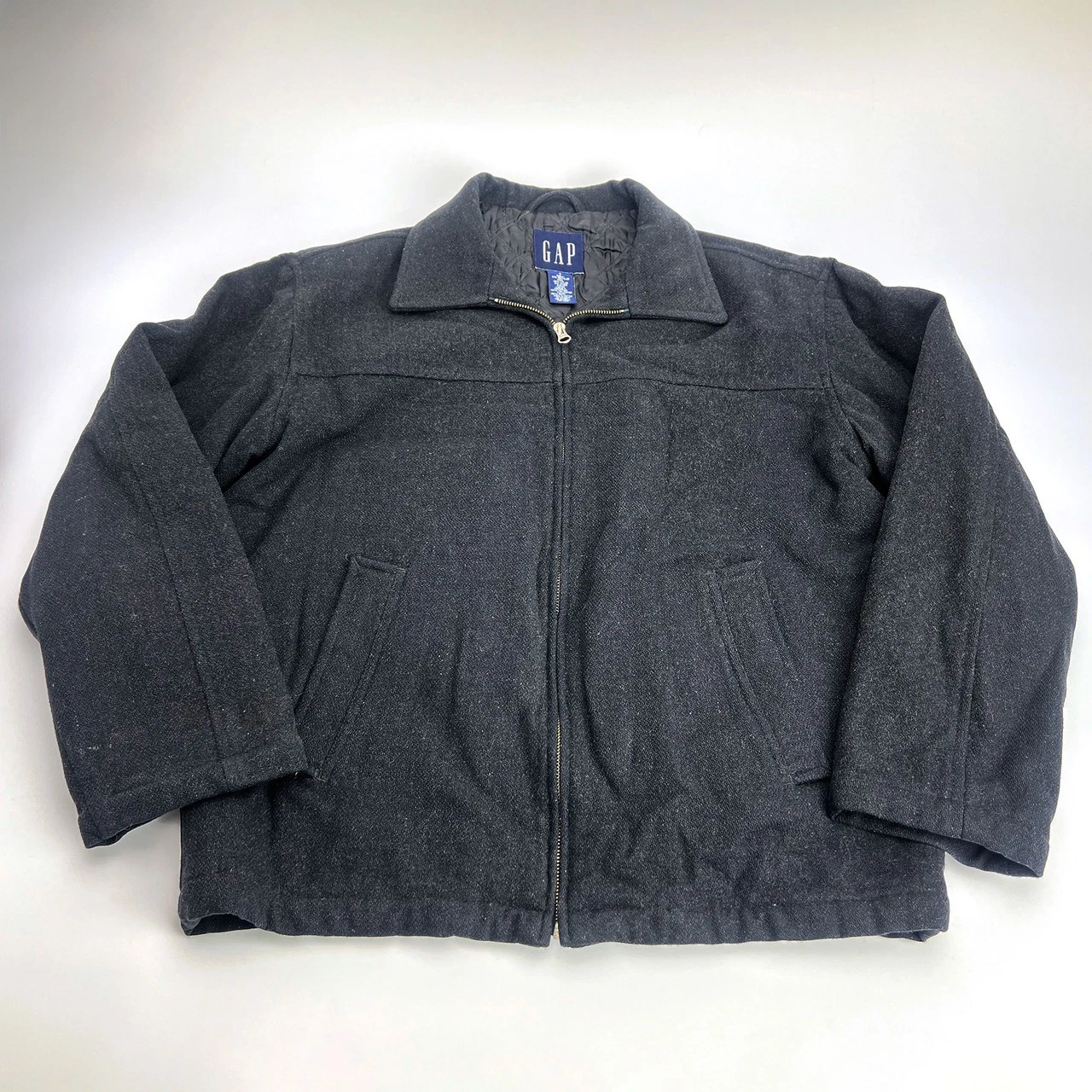 Gap Men's Wool Insulated Zip-Up Black Jacket Size Small