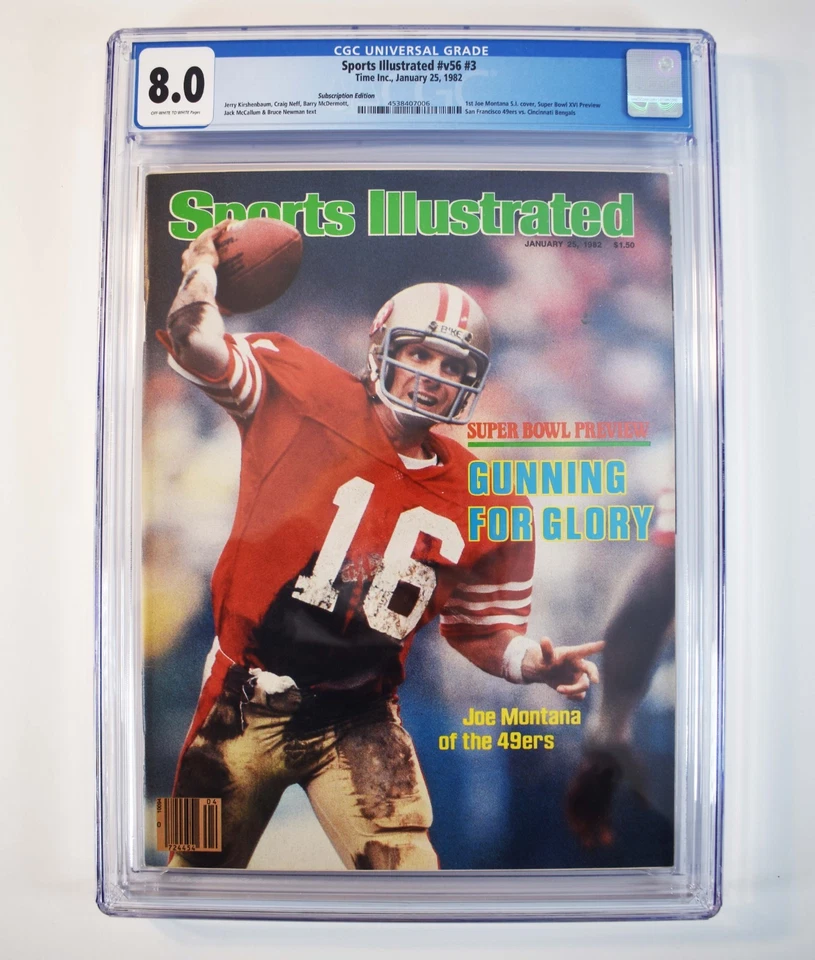 Sports Ill 1st Cover Joe Montana Clasificado 8.0 por CGC! 25 de enero 1982 ¡Historia de la NFL! Foto 2 de 4