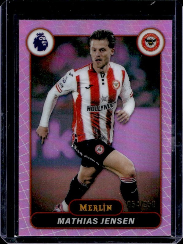 2026 Topps Merlin Premier League Mathias Jensen Pink Refractor #/250 Brentford