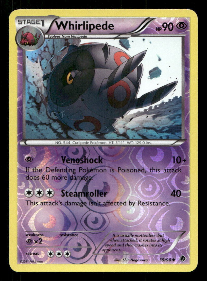 Whirlipede 39/98 Emerging Powers Reverse Holo LP Pokemon
