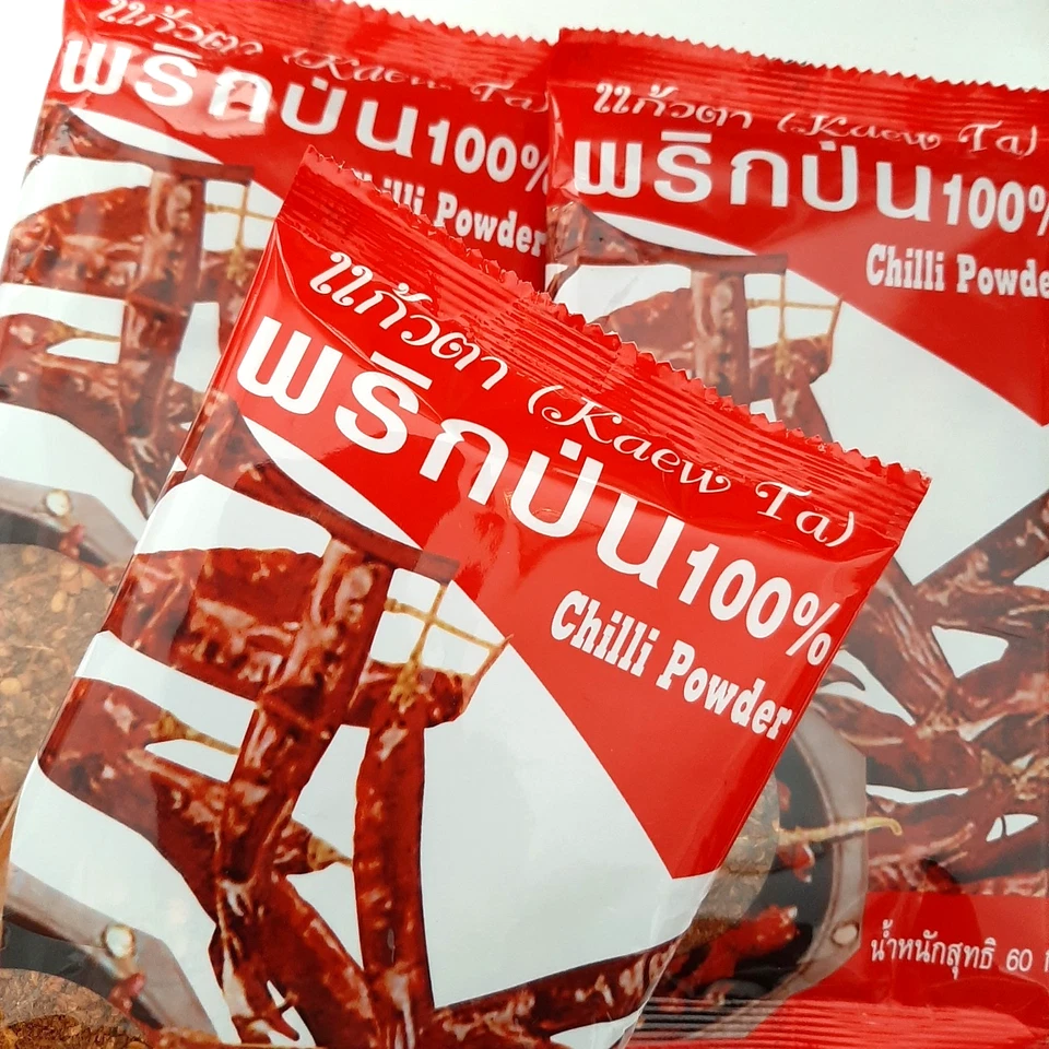Chile en polvo especias condimento orgánico Kaew Ta red segador hot set 60g. x6 Foto 4 de 4