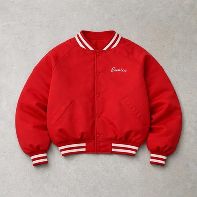 Vintage Nylon Bomber Jacket Stitched Logo (M)