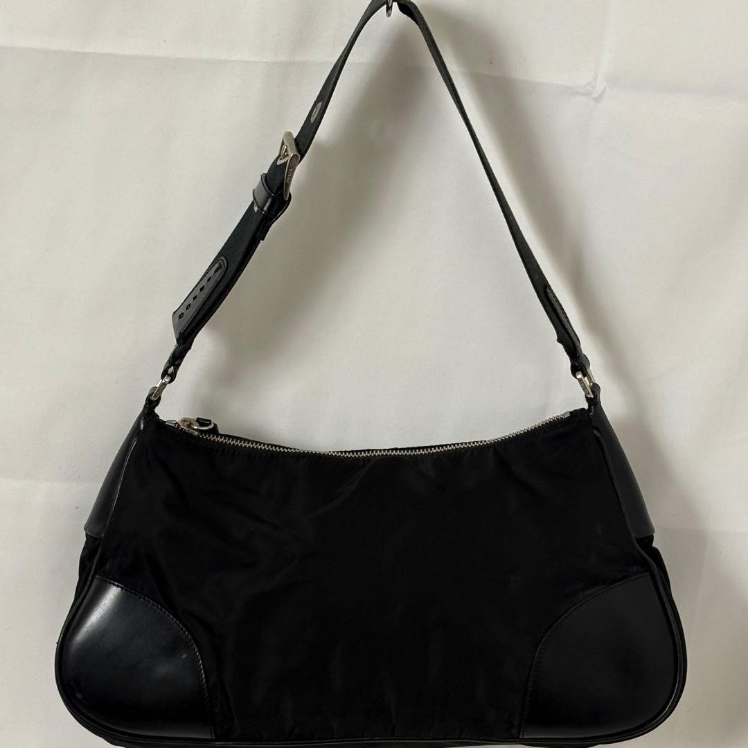 PRADA Nylon Leather Combination One Shoulder Bag Black thumbnail 3